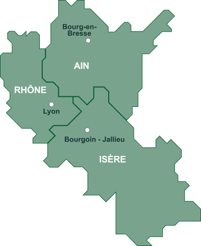 Carte des zones d’intervention Techni-Diag
